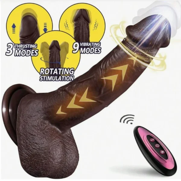 Realistic Automatic Black Dildo – Premium Multi-Function Wellness Device